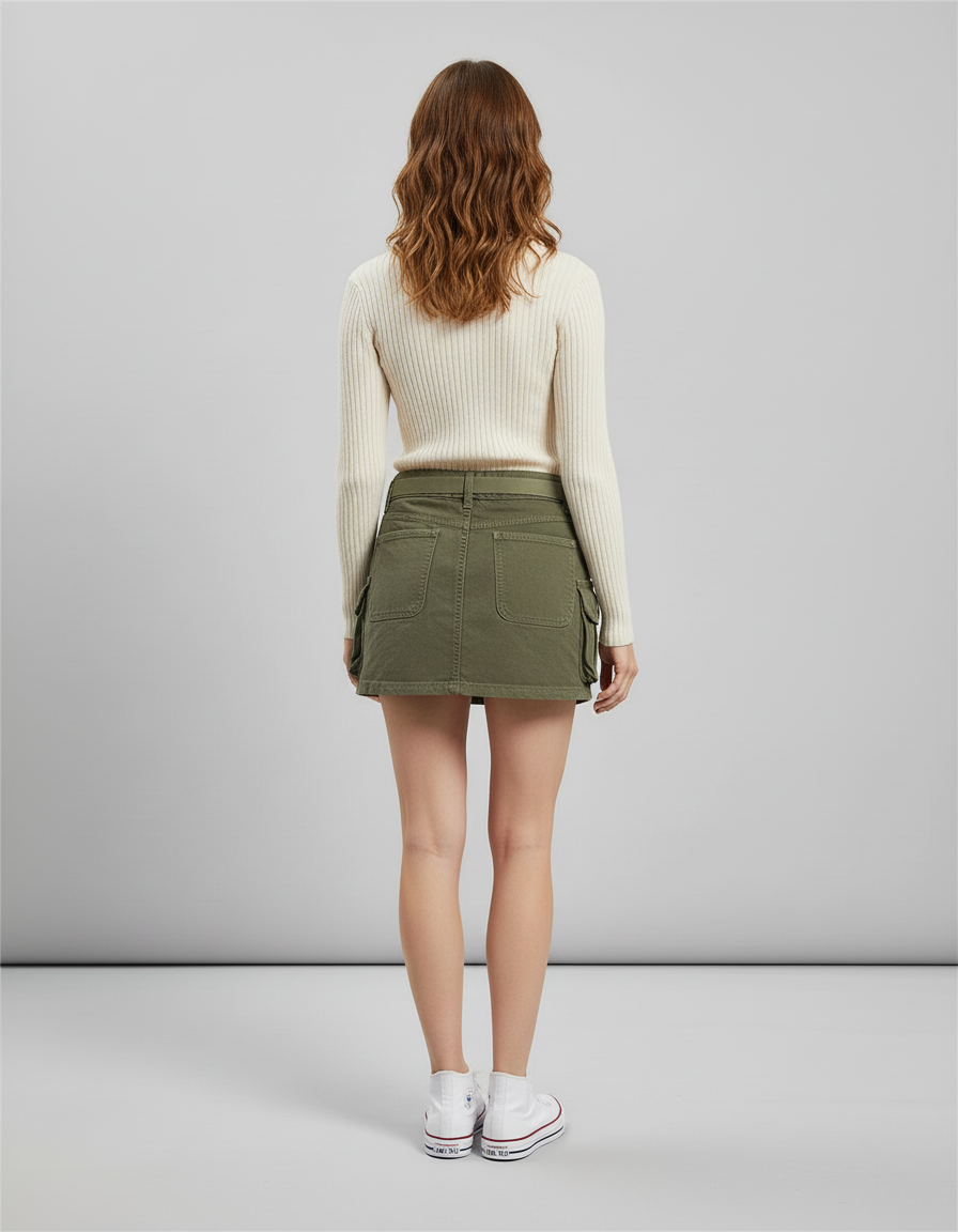 Jupe Jean Mini Cargo Décontractée