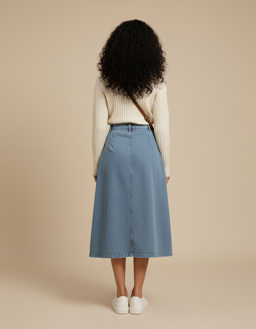 Jupe Jean Longue Taille Haute Vintage