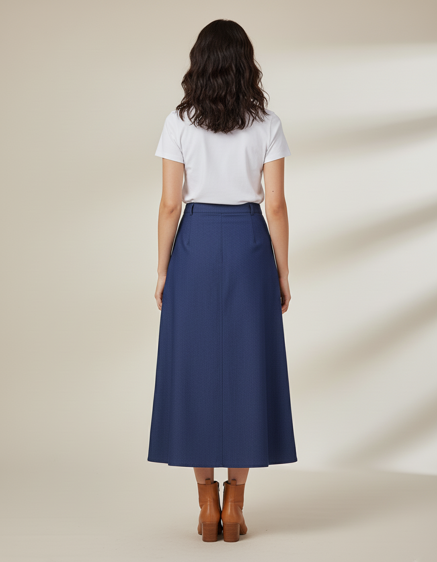 Jupe Jean Denim Boutonnée Vintage