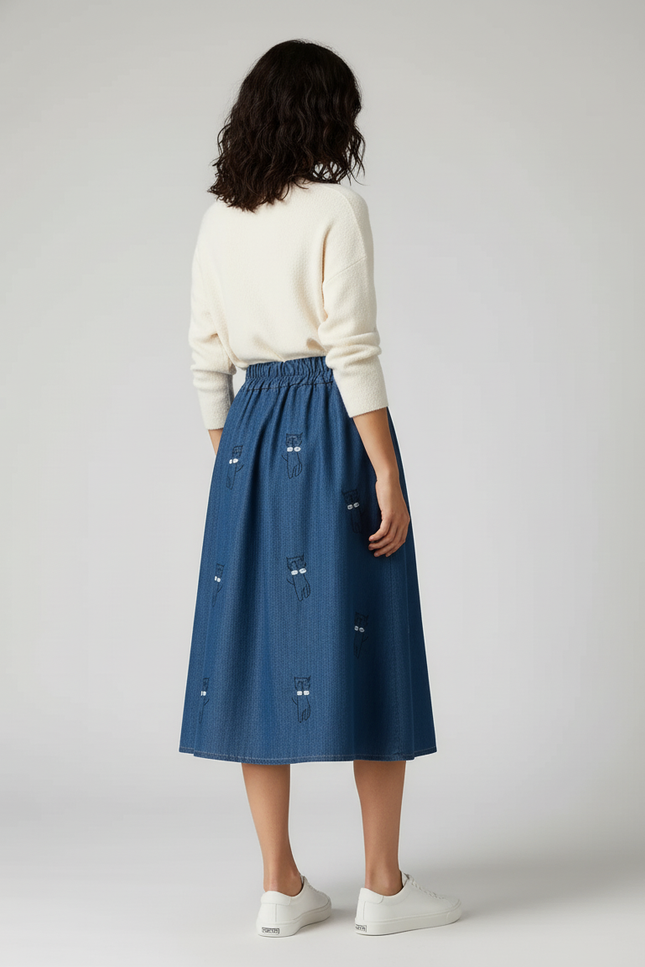 Jupe En Jeans Évasée