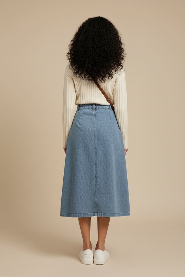 Jupe Jean Longue Taille Haute Vintage