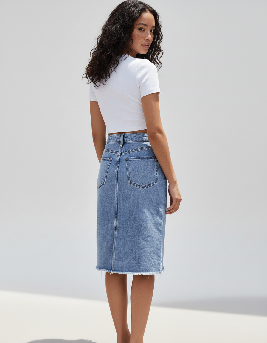 Jupe En Jean Avec Fente