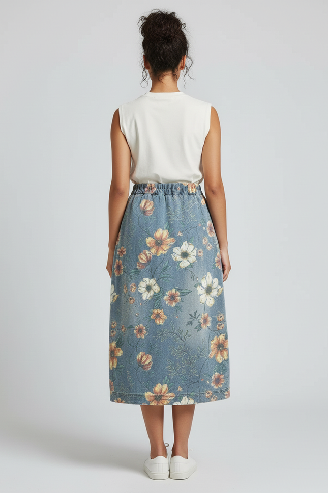 Jupe En Jeans Mi Longue