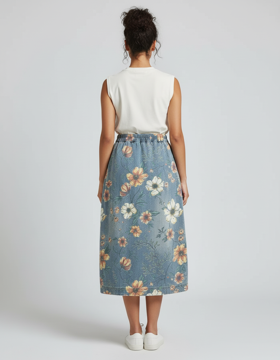 Jupe En Jeans Mi Longue