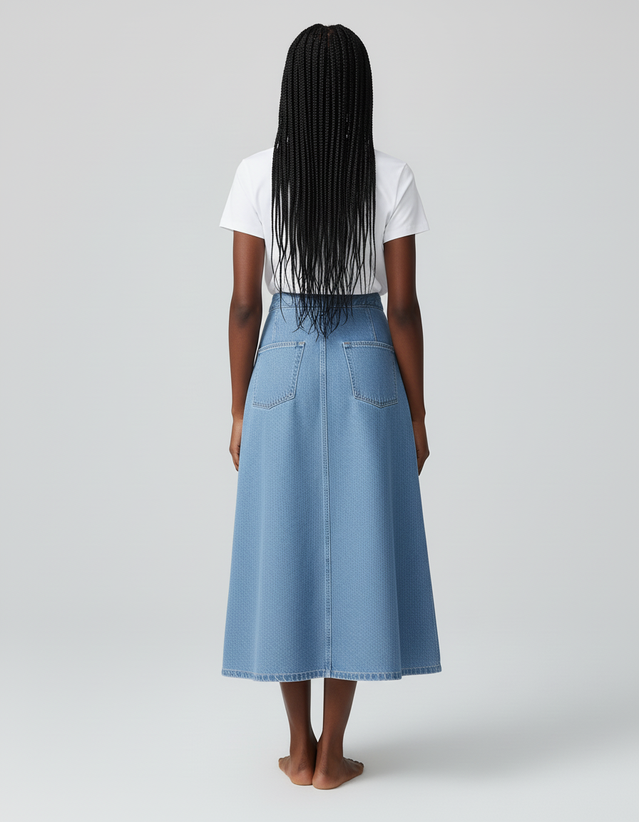 Jupe Jean Bleue Irrégulière Plissée