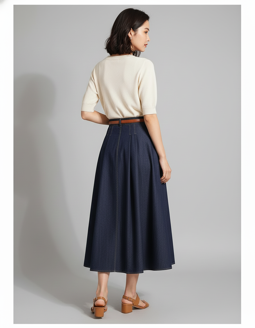 Jupe Longue En Jean Brut