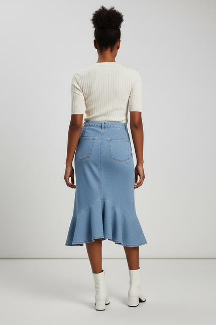 Jupe Jean Sirène Délavée Chic