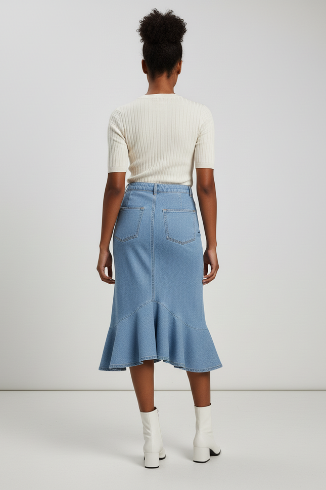 Jupe Jean Sirène Délavée Chic