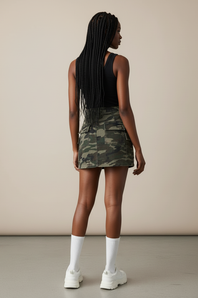 Jupe Jean Camouflage Cargo Décontractée
