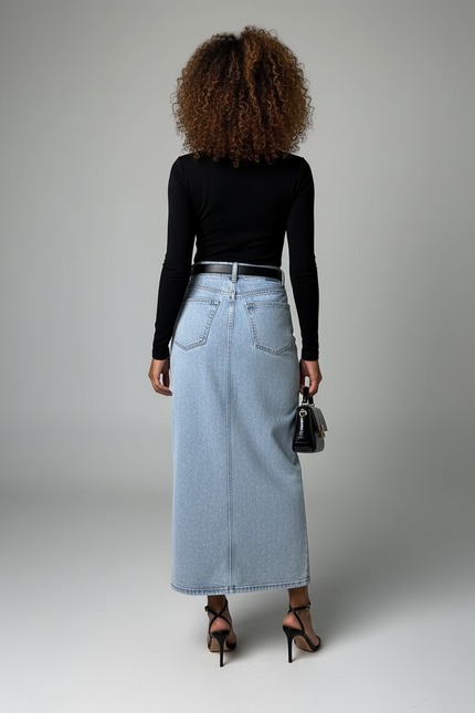 Jupe Jean Longue Fente Haute Chic