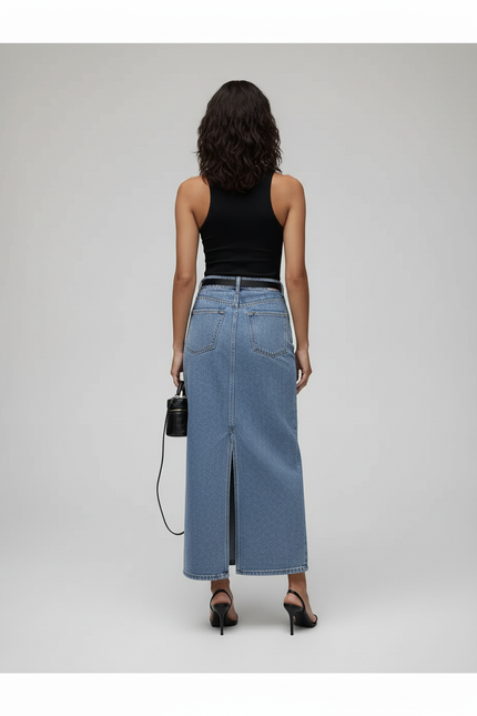 Jupe Jean Fendue Longue Y2K