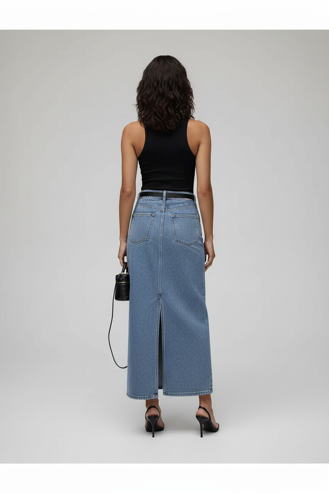 Jupe Jean Fendue Longue Y2K