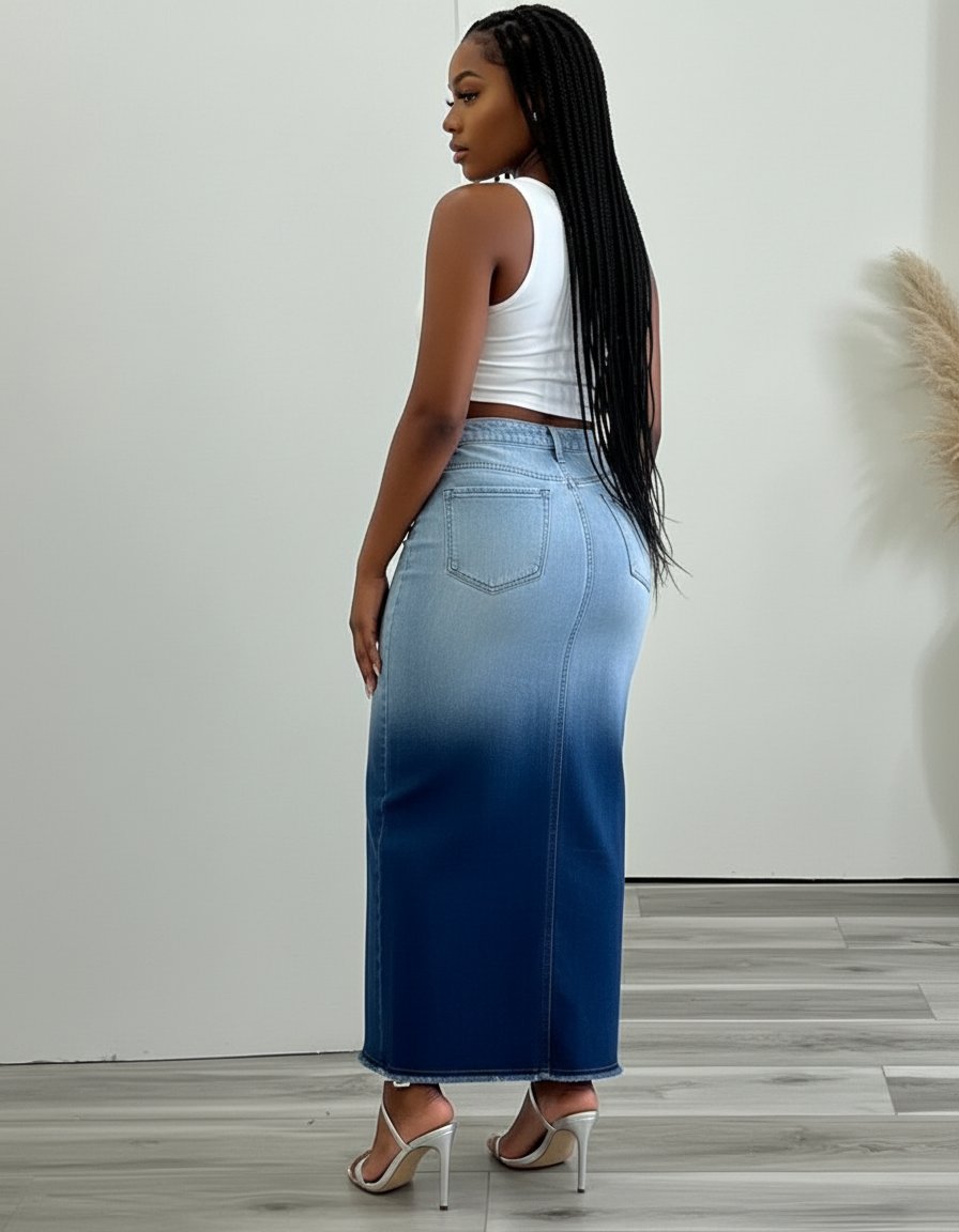 Jupe En Jean Fendue Derriere