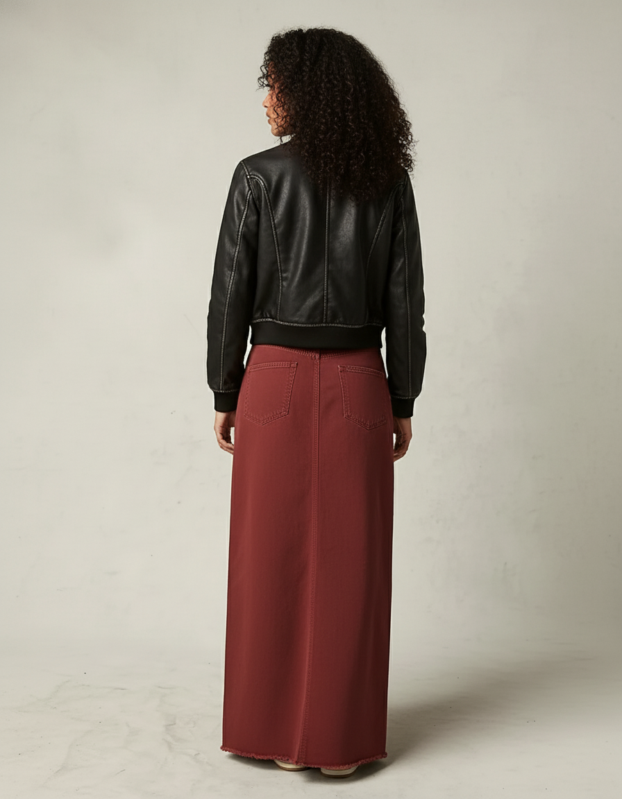 Jupe En Jean Bordeaux