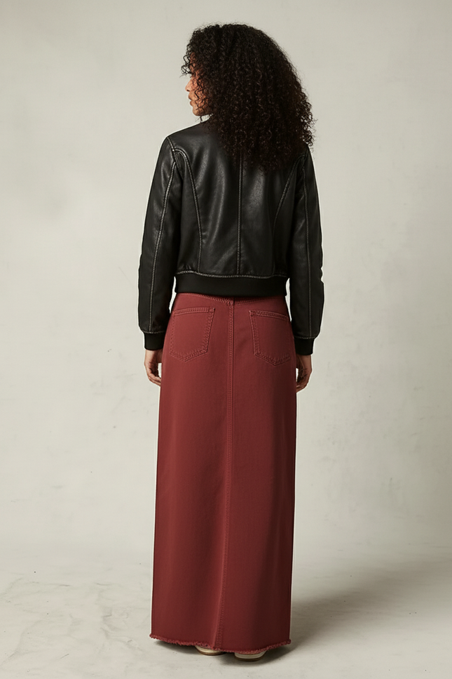 Jupe En Jean Bordeaux