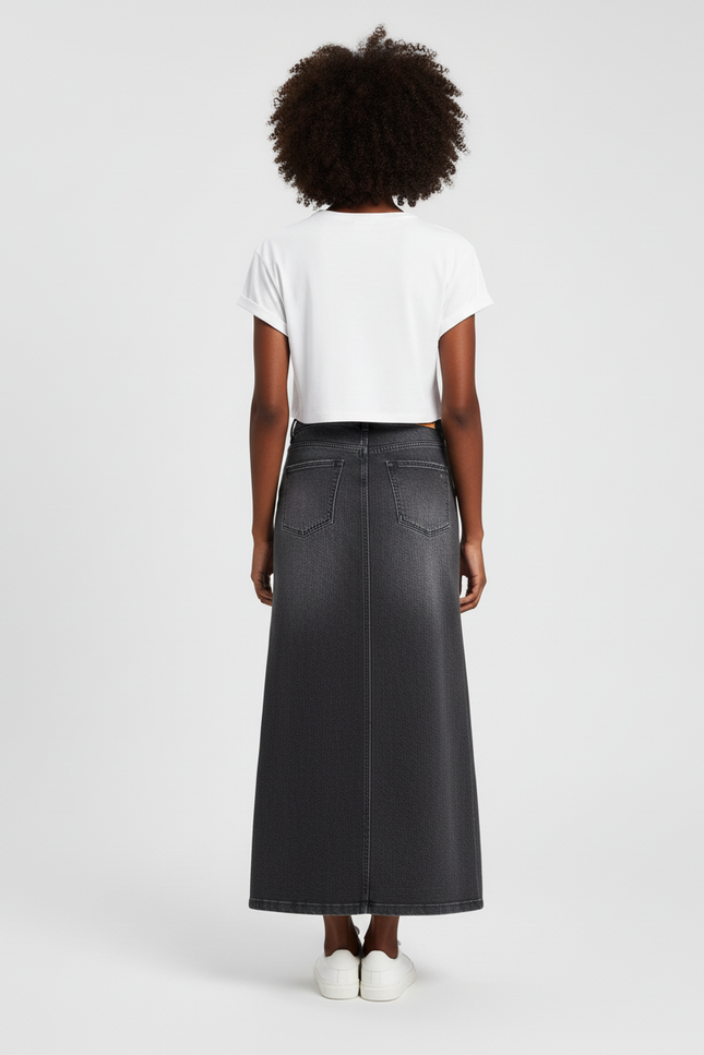 Jupe Jean Longue Délavée Chic