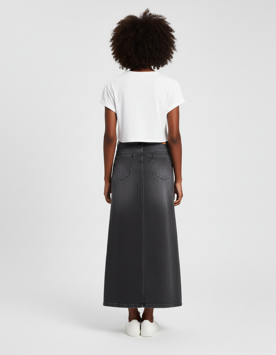 Jupe Jean Longue Délavée Chic