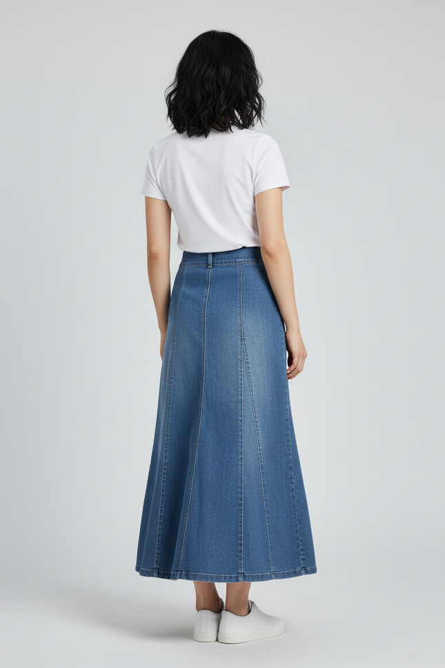 Jupe Jean Longue Évasée Chic