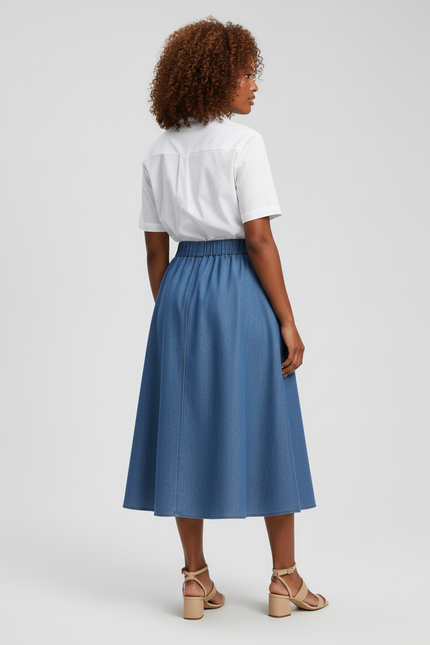 Jupe En Jean Boutonnee