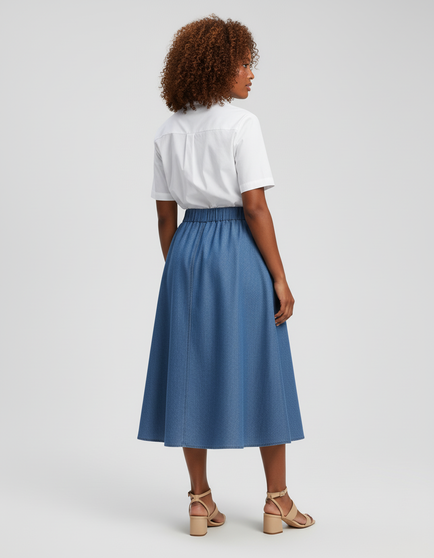 Jupe En Jean Boutonnee