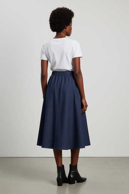 Jupe En Jean Avec Bouton Devant