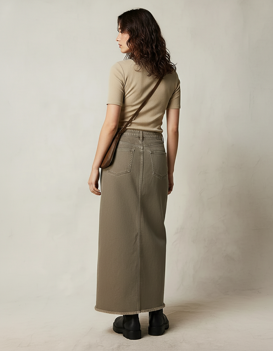 Jupe En Jean Vert Kaki