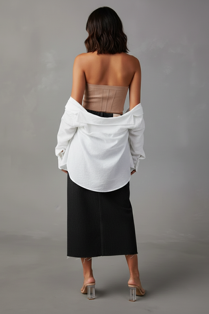 Jupe Jean Noire Fendue Vintage