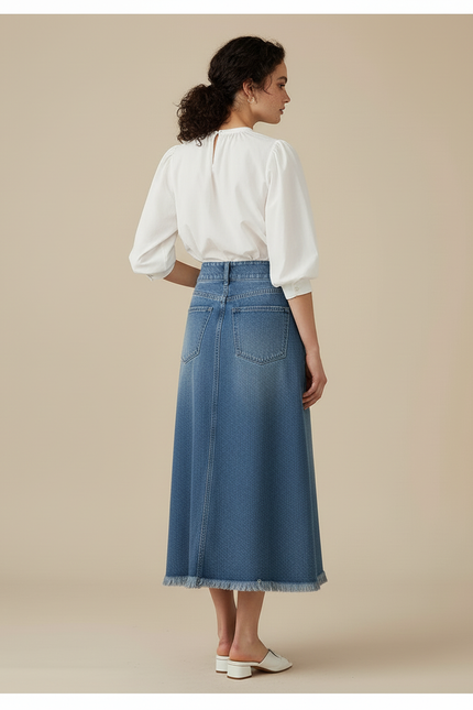 Jupe Longue En Jean Évasée