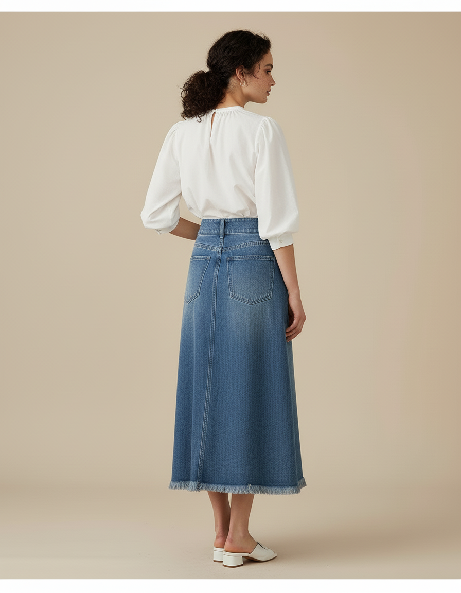 Jupe Longue En Jean Évasée