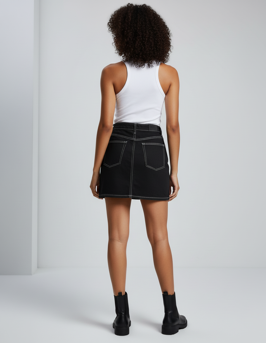 Mini Jupe En Jean Noir