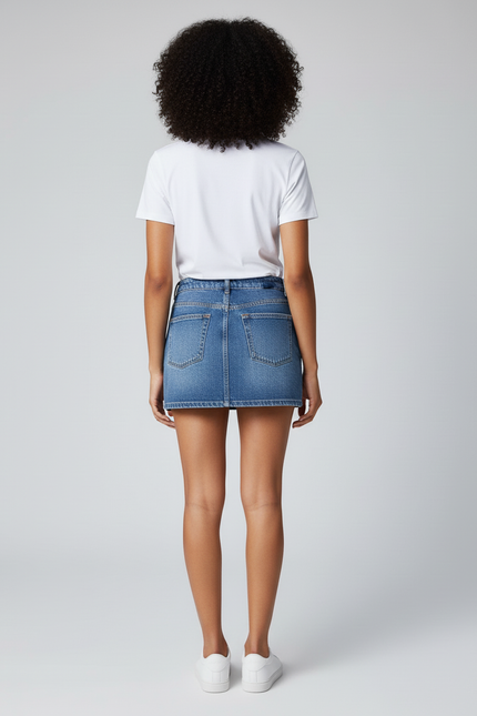Jupe Jean Mini Bleu Décontractée