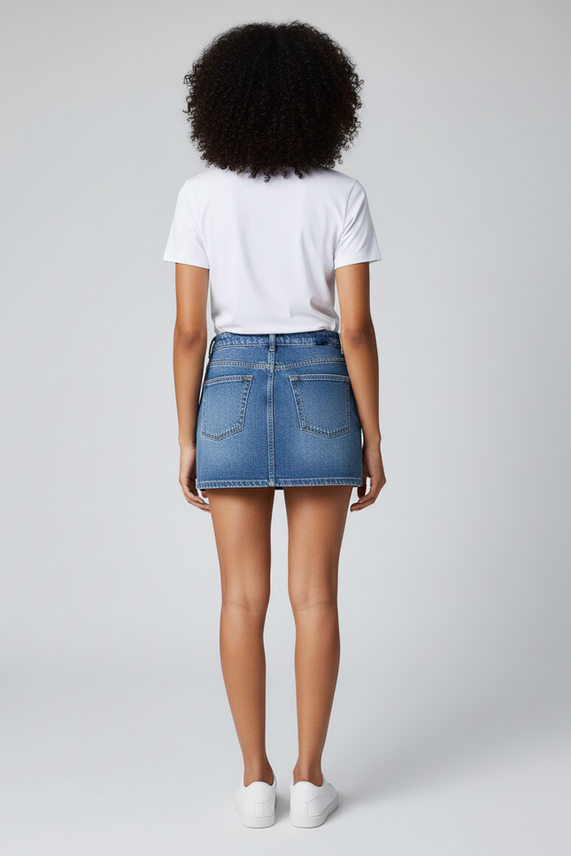 Jupe Jean Mini Bleu Décontractée