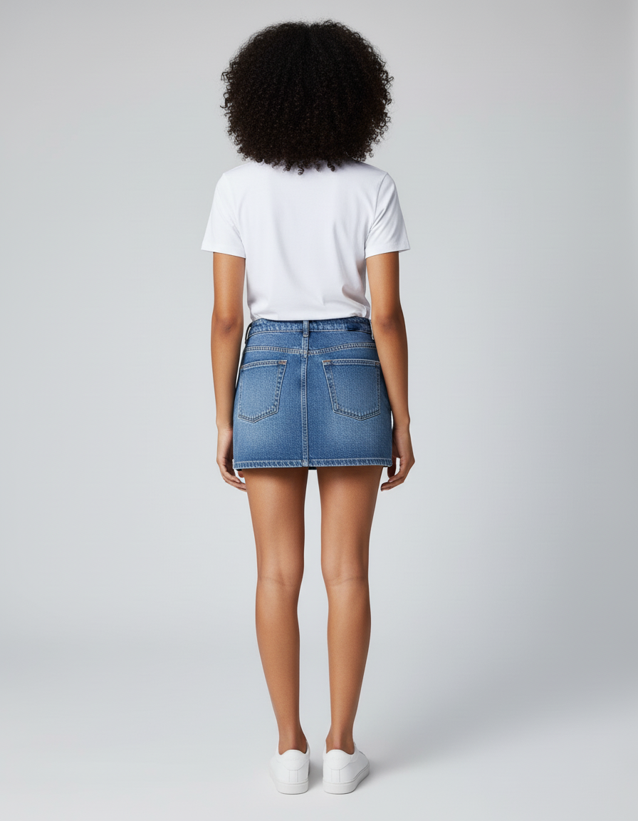 Jupe Jean Mini Bleu Décontractée