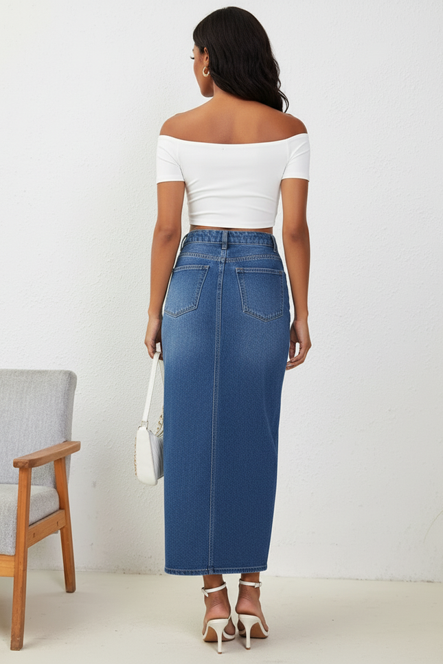 Jupe Longue En Jean Fendue