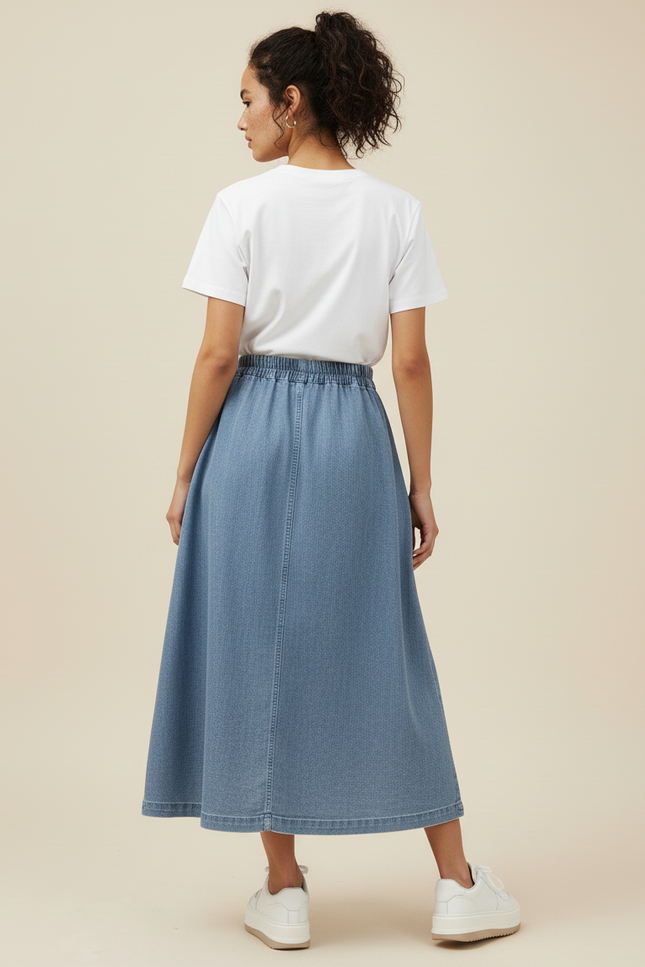 Jupe En Jean Trapèze Longue