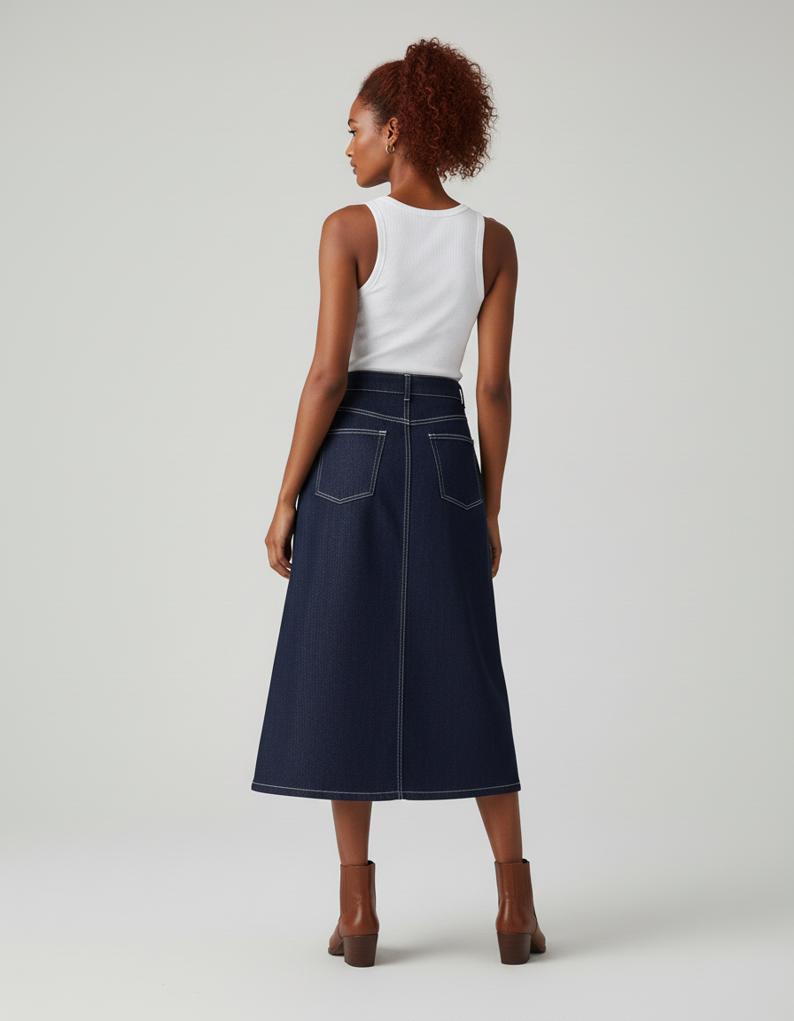 Jupe En Jean Bleu Brut