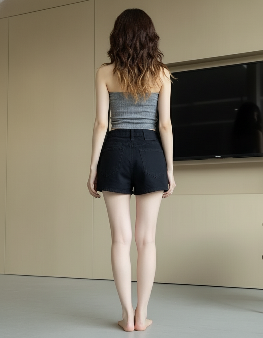 Jupe Short En Jean Noir