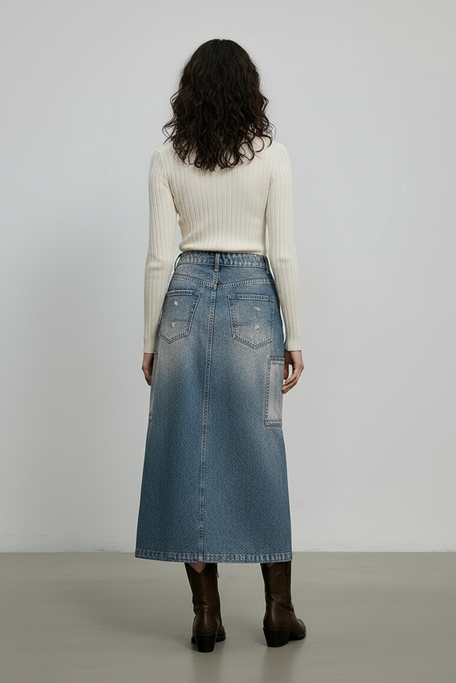 Jupe En Jean Longue Dechire