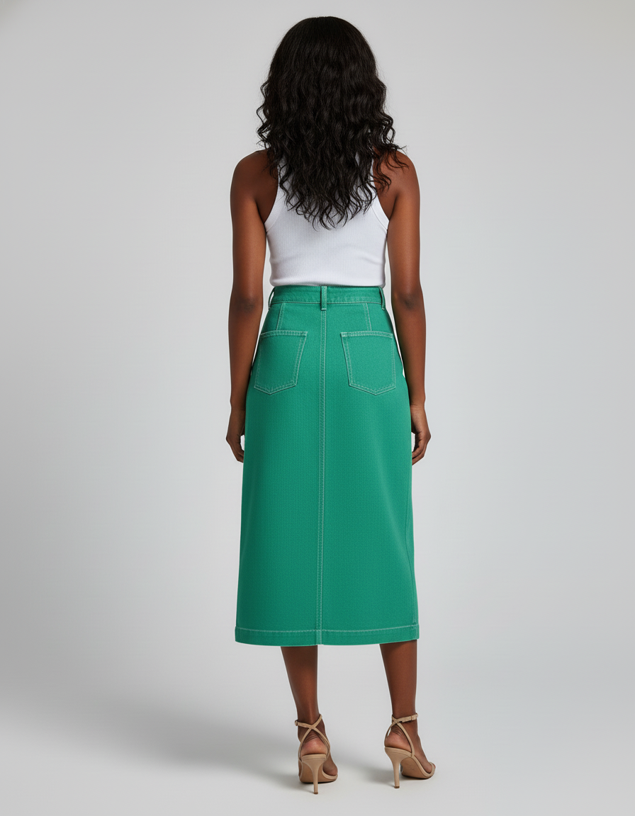 Jupe En Jean Bouton Devant