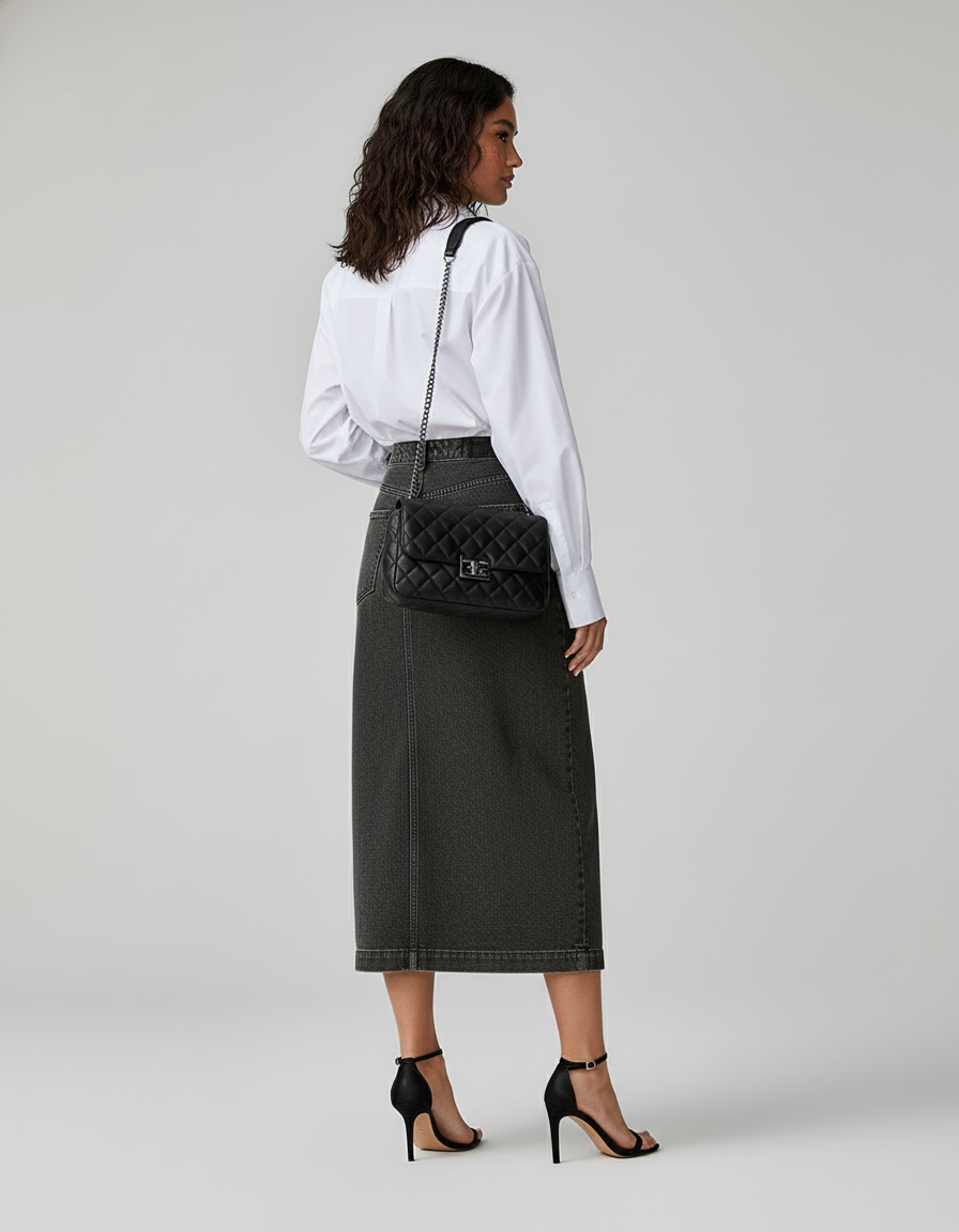 Jupe En Jean Longue Grise