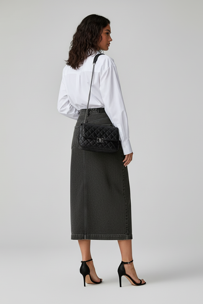 Jupe En Jean Longue Grise