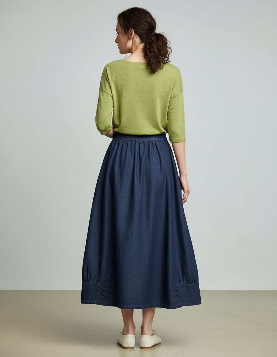 Jupe Jean Longue Ample Décontractée