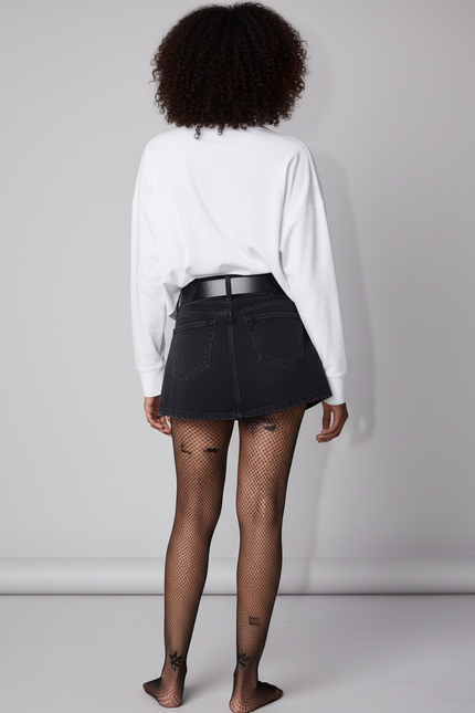 Jupe Jean Noire Mini Décontractée