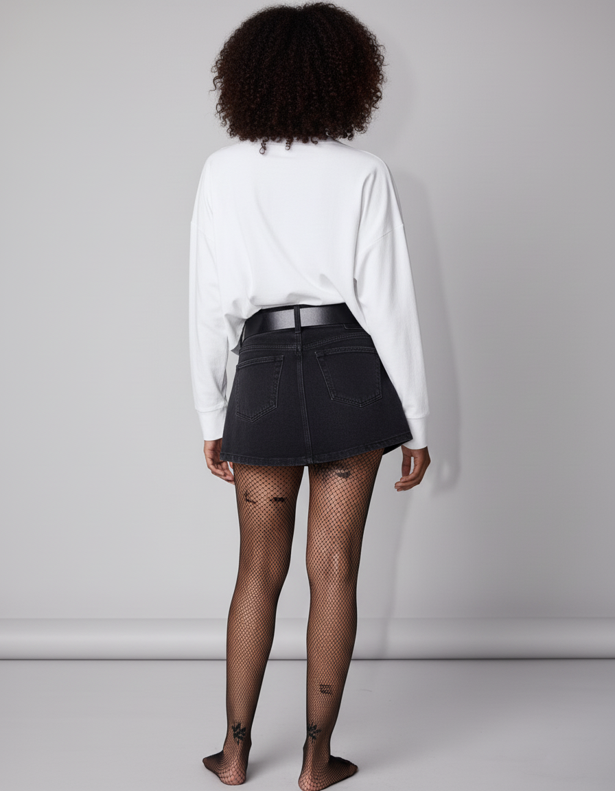 Jupe Jean Noire Mini Décontractée