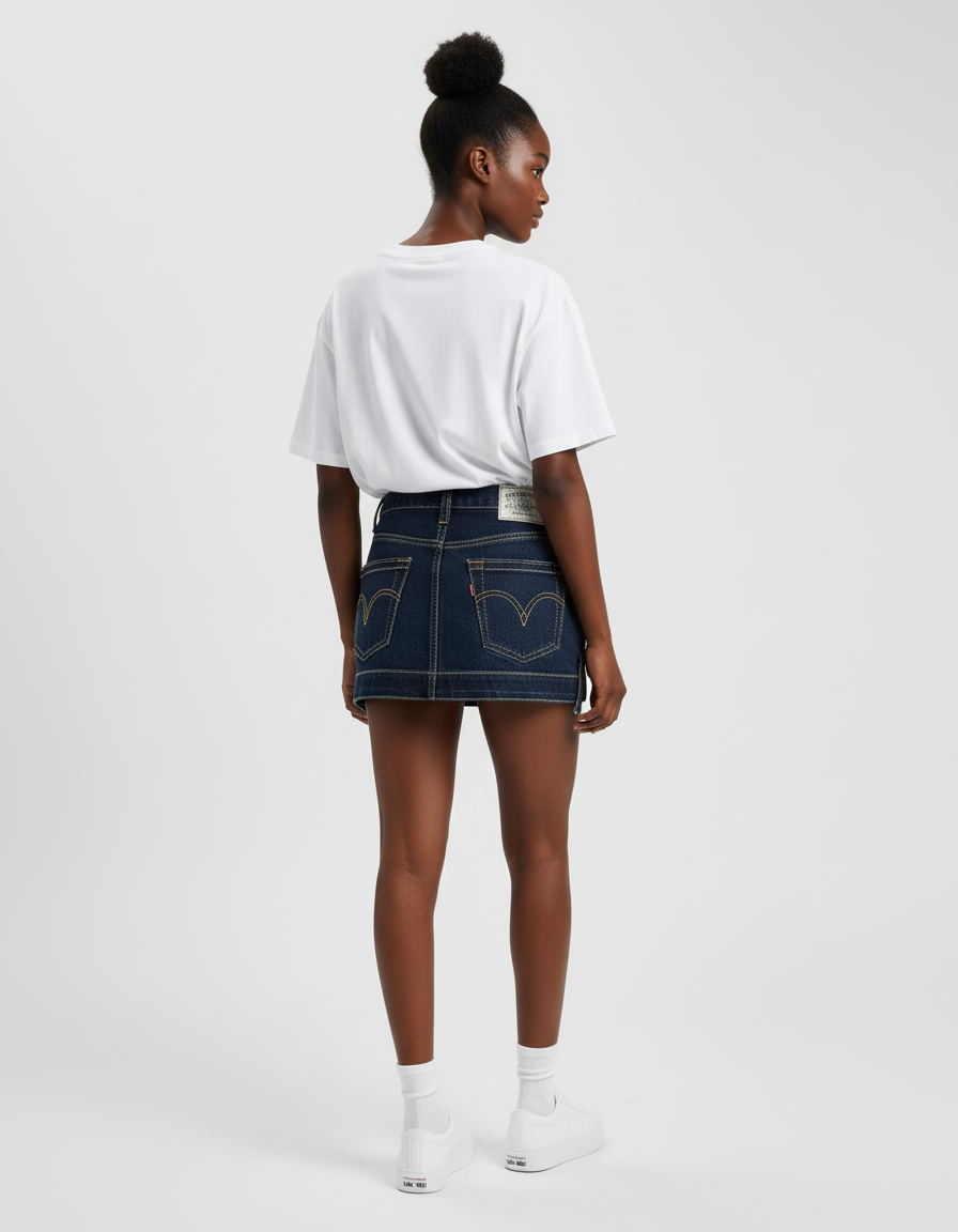 Jupe Jean Mini Déstructurée Décontractée