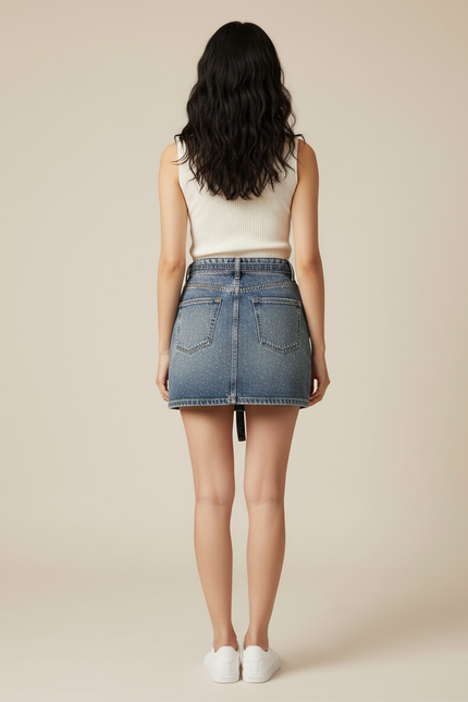 Jupe Jean Mini Brillante Décontractée