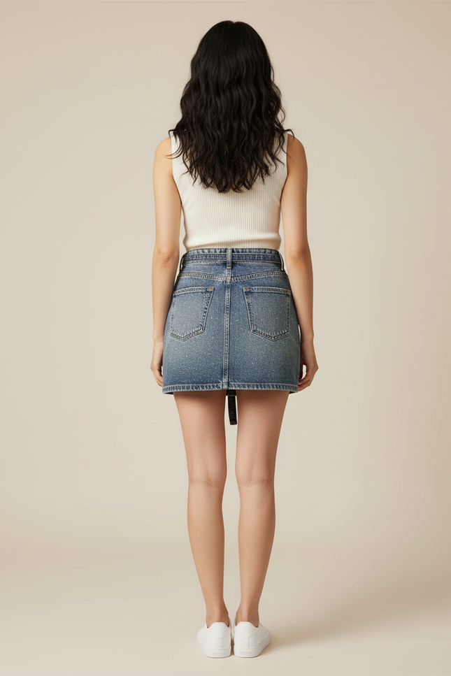 Jupe Jean Mini Brillante Décontractée