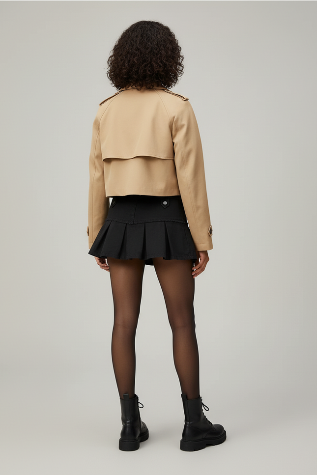 Jupe Jean Noire Plissée Décontractée