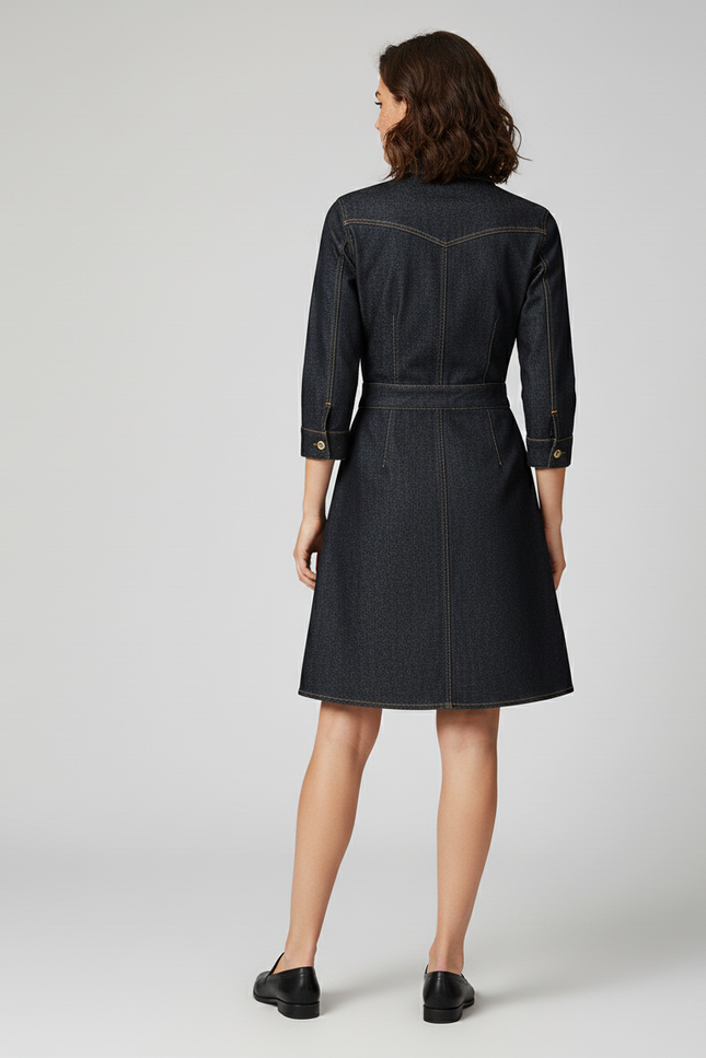 Jupe Jean Taille Haute Boutonnée Élégante Citadine