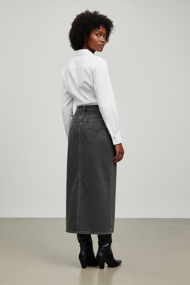 Jupe En Jean Grise Longue